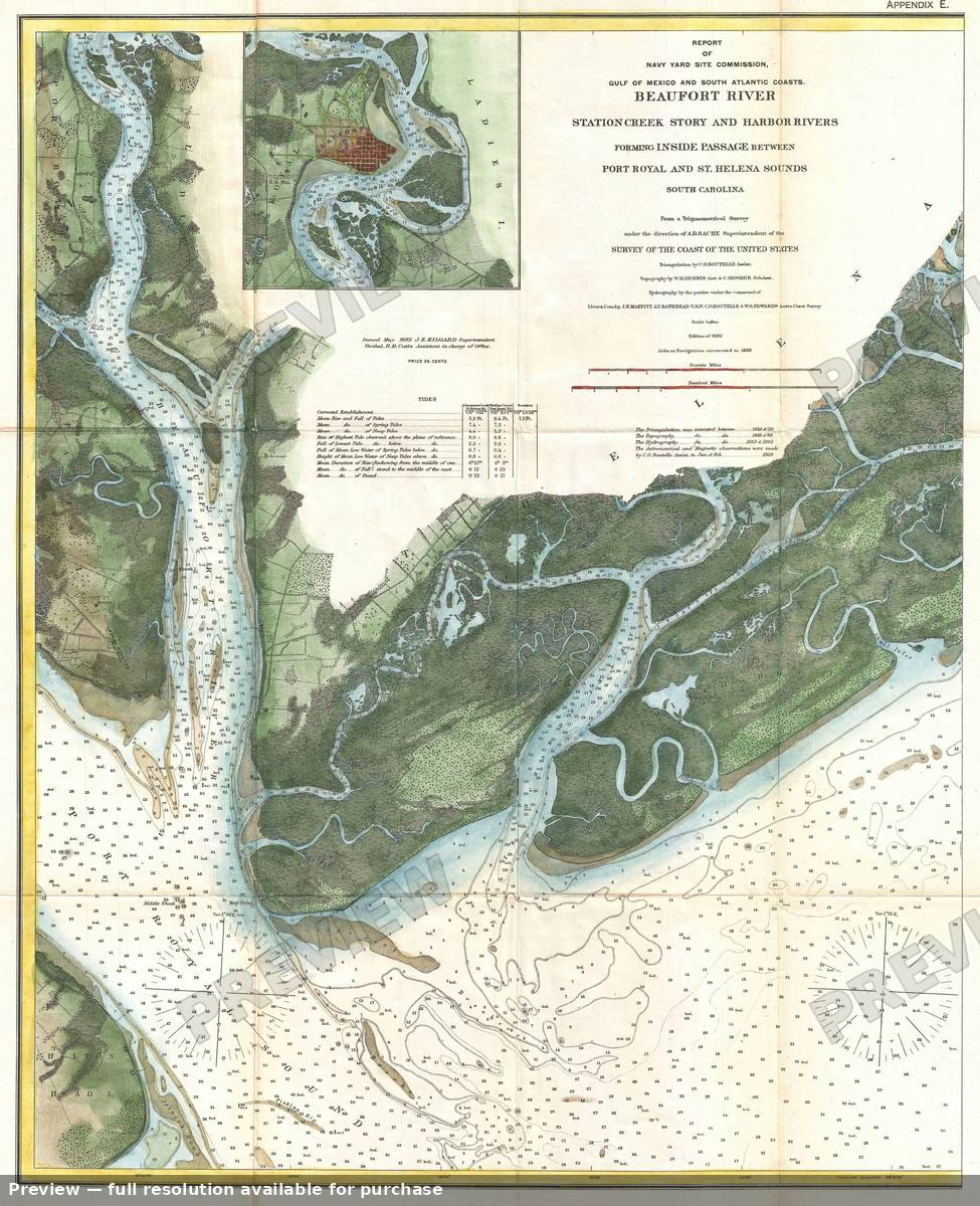Antique map: Beaufort, 1882