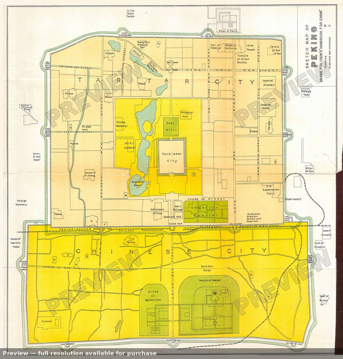 Antique map: Beijing, 1925