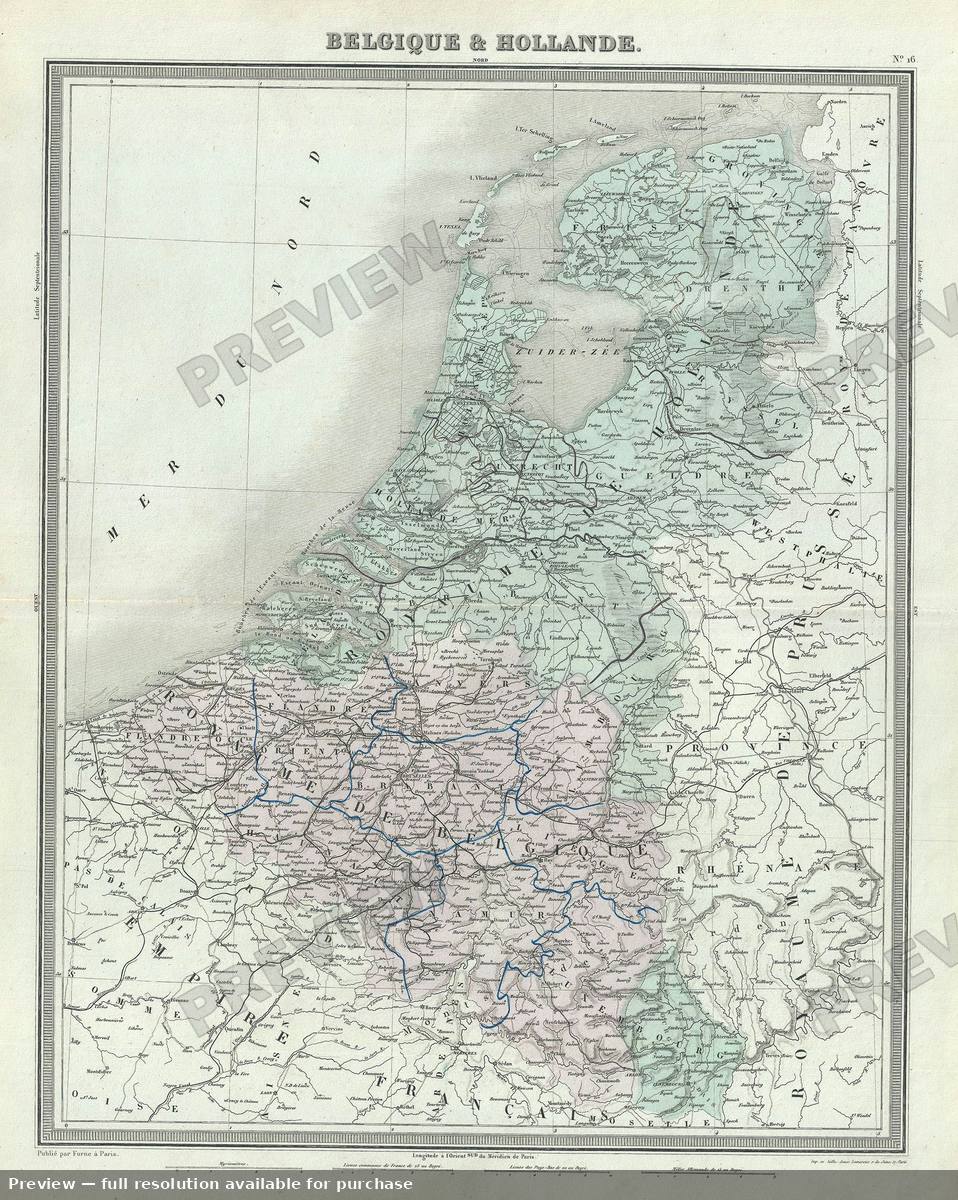 Antique map: Belgique Hollande, 1874