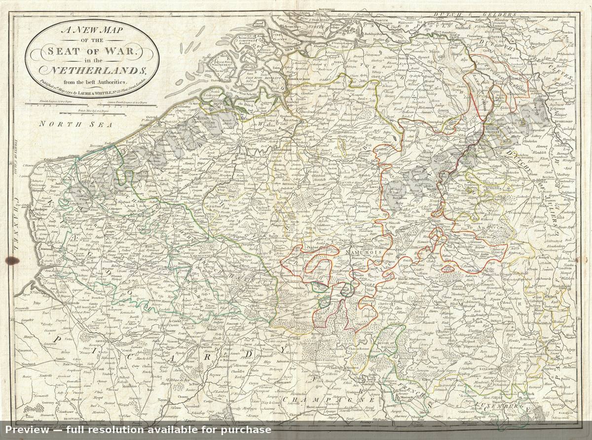 Antique map: Belgium, 1794