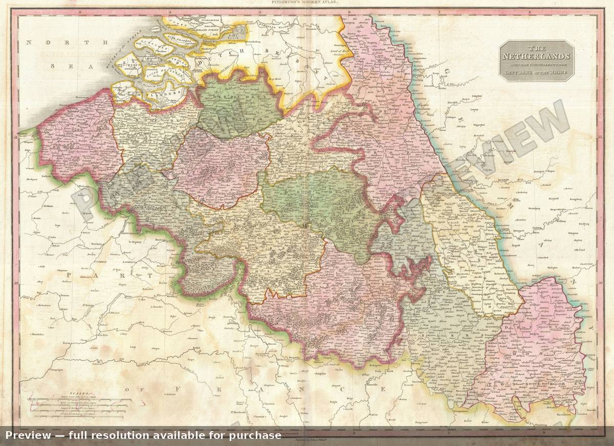 Antique map: Belgium, 1818, 1818