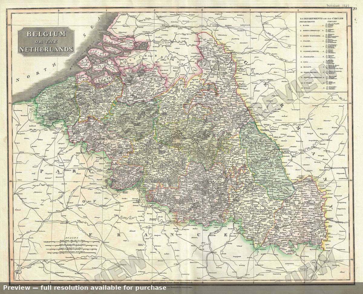 Antique map: Belgium, 1817, 1817