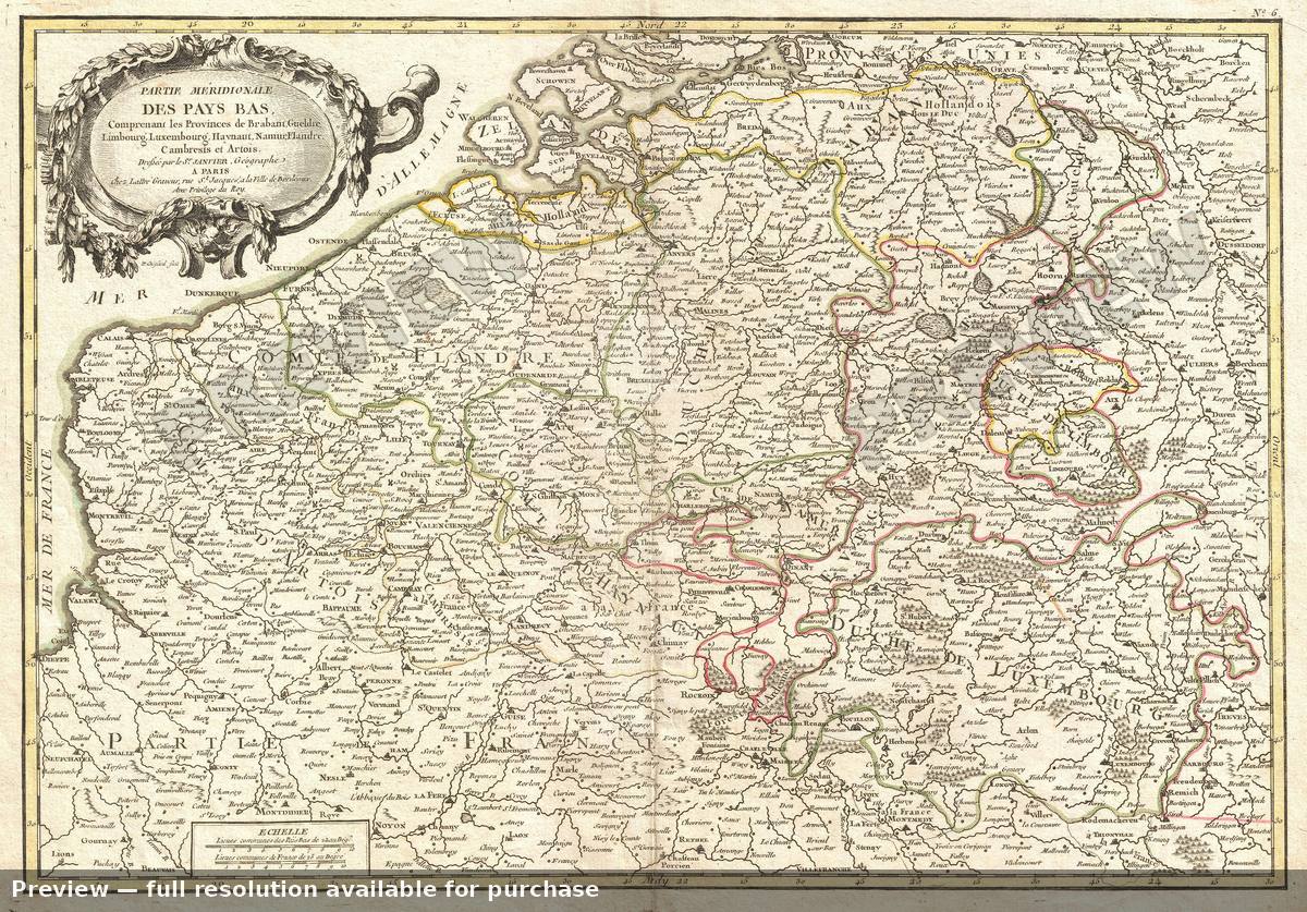 Antique map: Belgium Luxembourg, 1771, 1771
