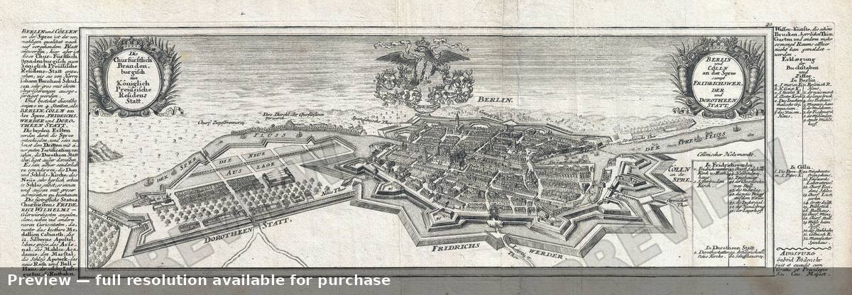 Antique map: Berlin, 1717