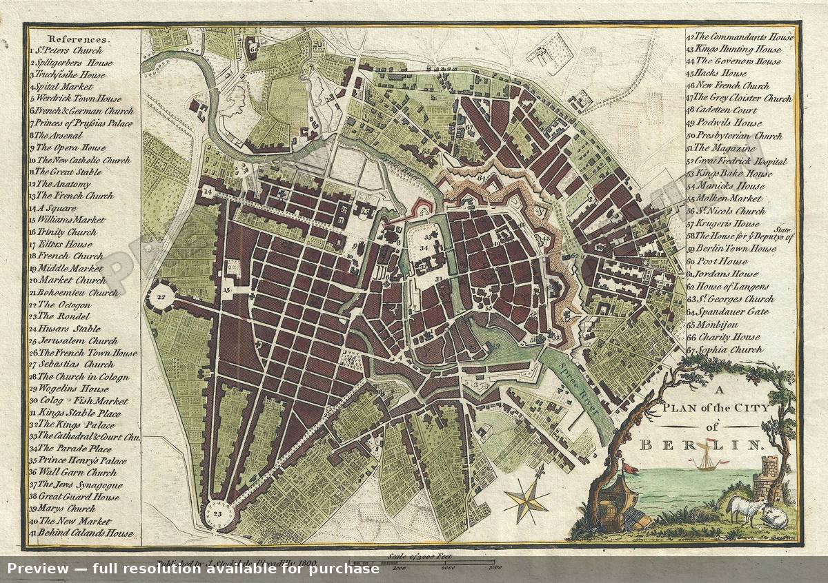 Antique map: Berlin, 1800