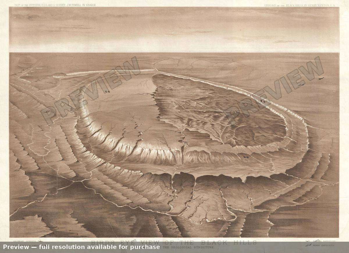 Antique map: Black Hills View, 1879, 1879