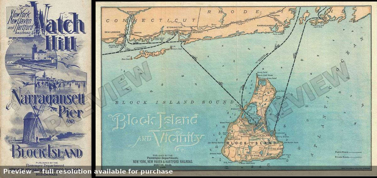 Antique map: Block Island, 1903