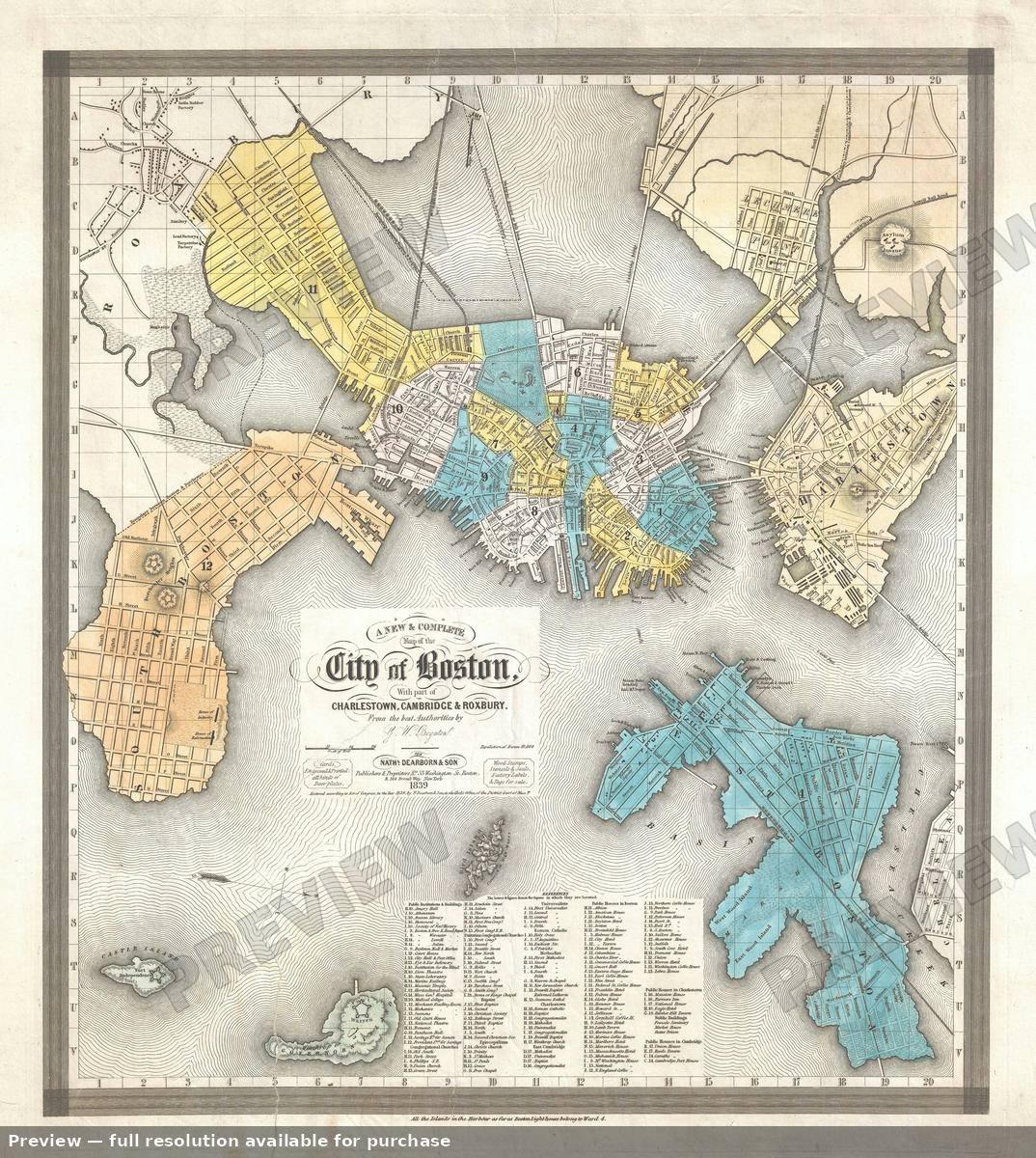 Antique map: Boston, 1839, 1839