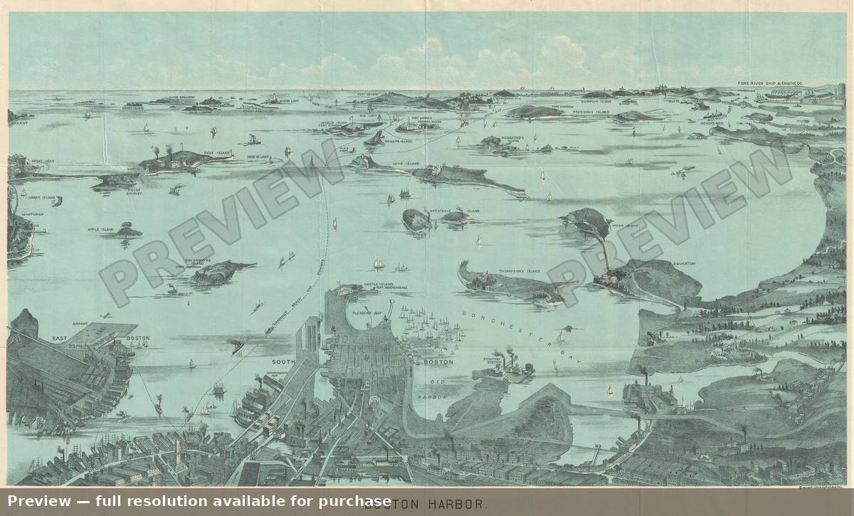 Antique map: Boston, 1925