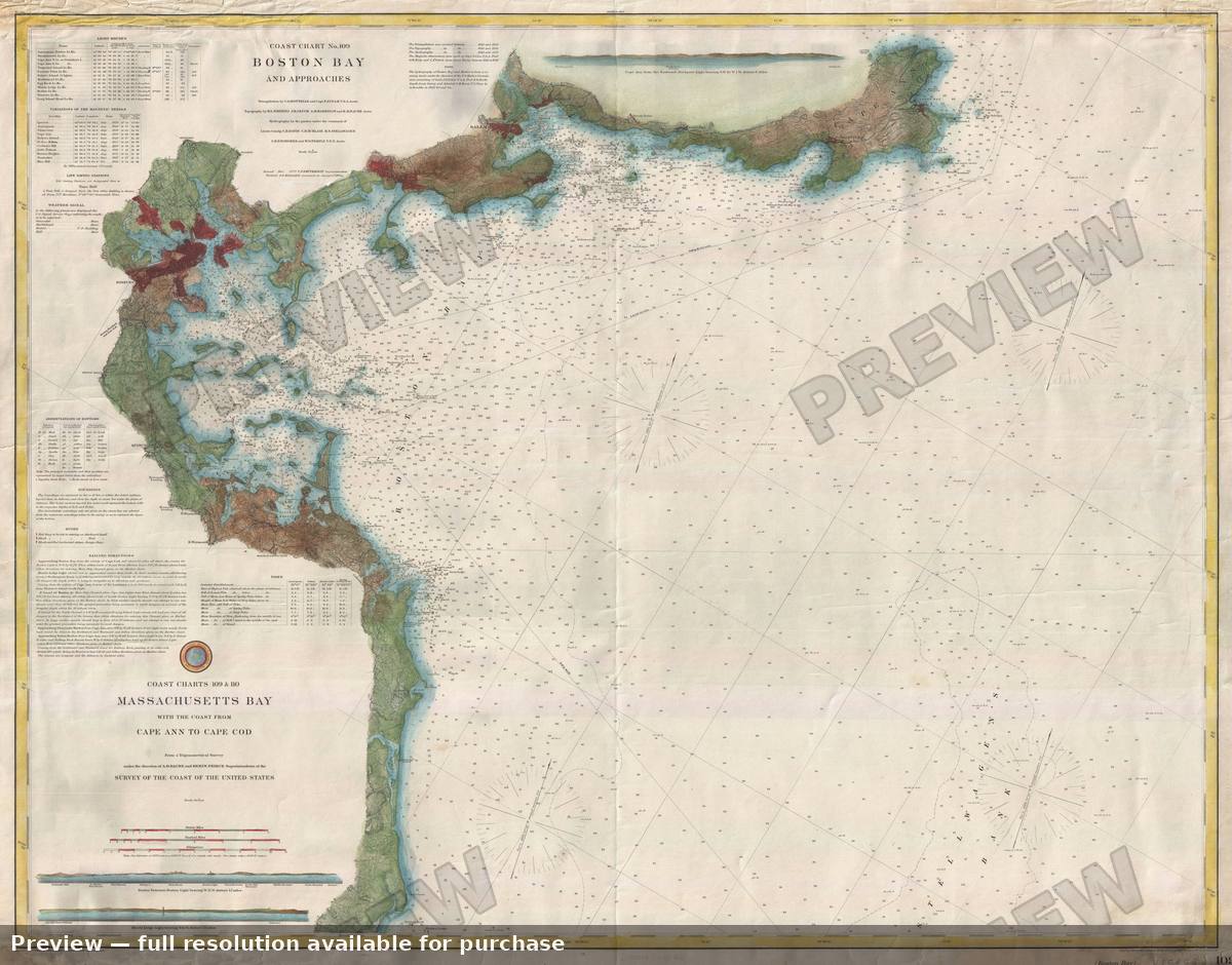 Antique map: Boston Bay, 1877