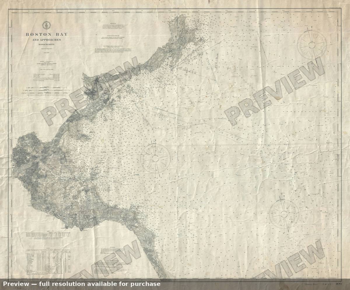 Antique map: Boston Bay, 1905