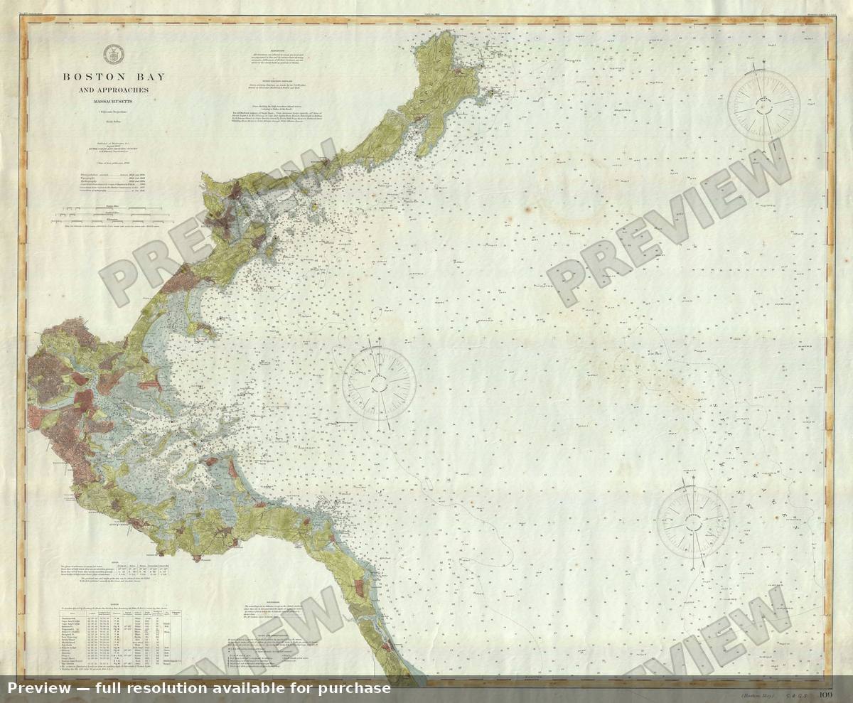 Antique map: Boston Bay 3, 1905