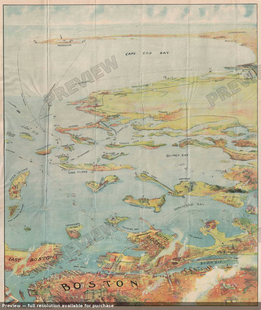 Antique map: Boston Cape Cod View, 1905