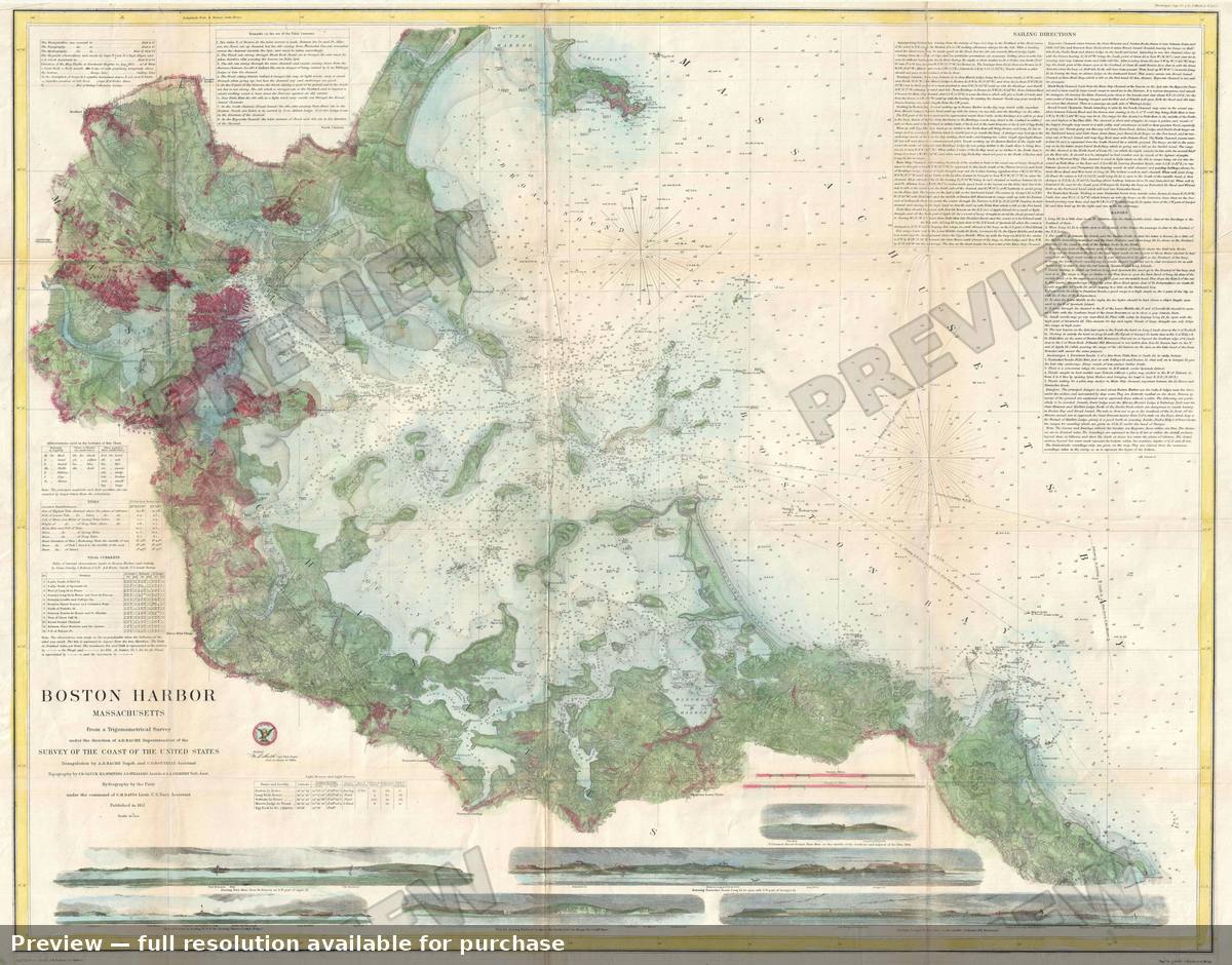 Antique map: Boston Harbor 2, 1857