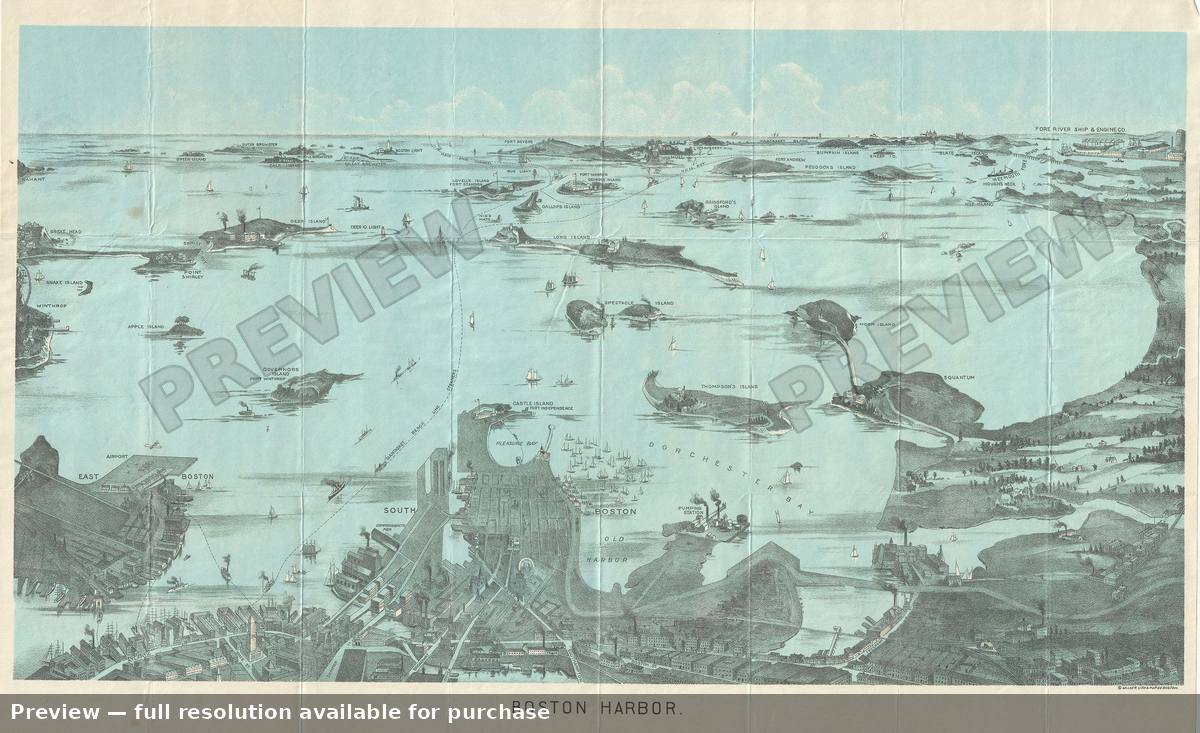 Antique map: Boston Harbor 2, 1897, 1897