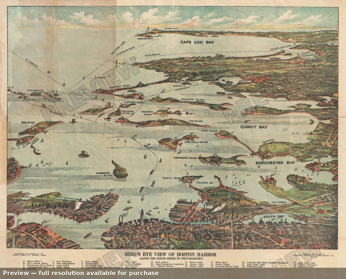 Antique map: Boston Harbor 3, 1920, 1920