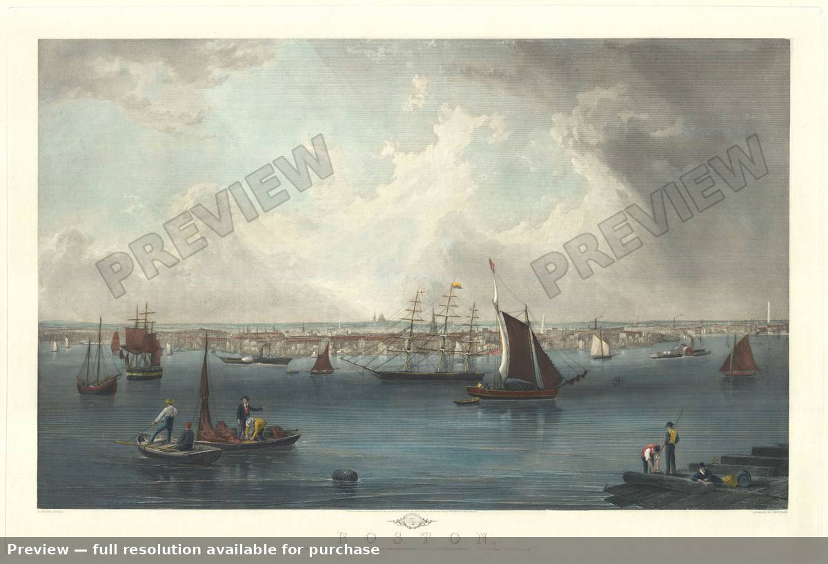 Antique map: Boston Harbor View, 1857, 1857