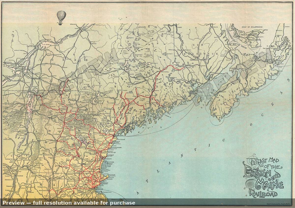 Antique map: Boston Maine, 1910