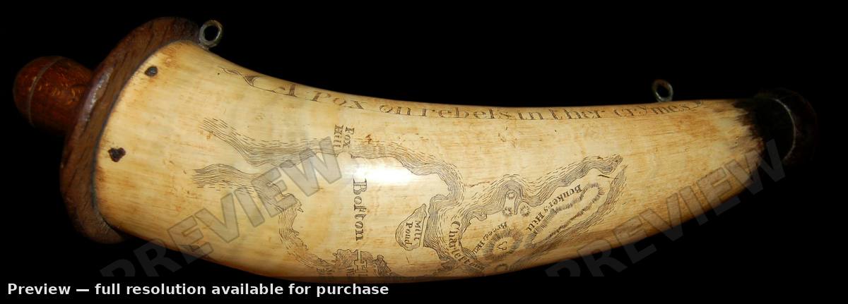 Antique map: Boston Powder Horn, 1775, 1775