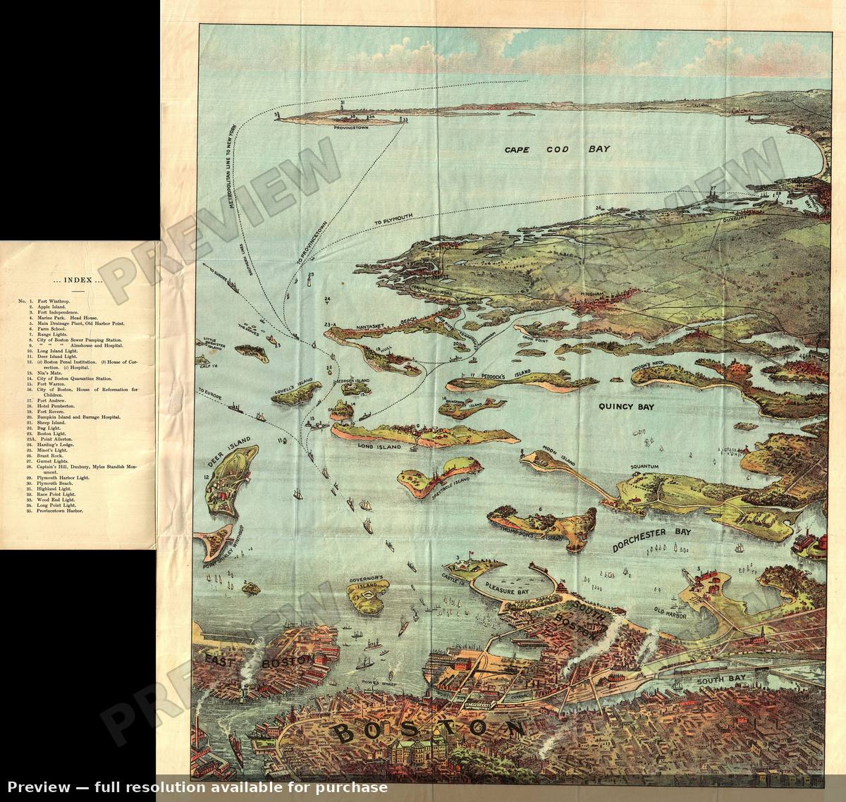 Antique map: Boston Provincetown View, 1890