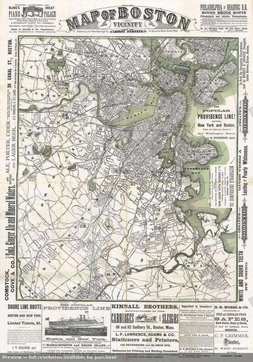 Antique map: Boston Vicinity, 1880, 1880