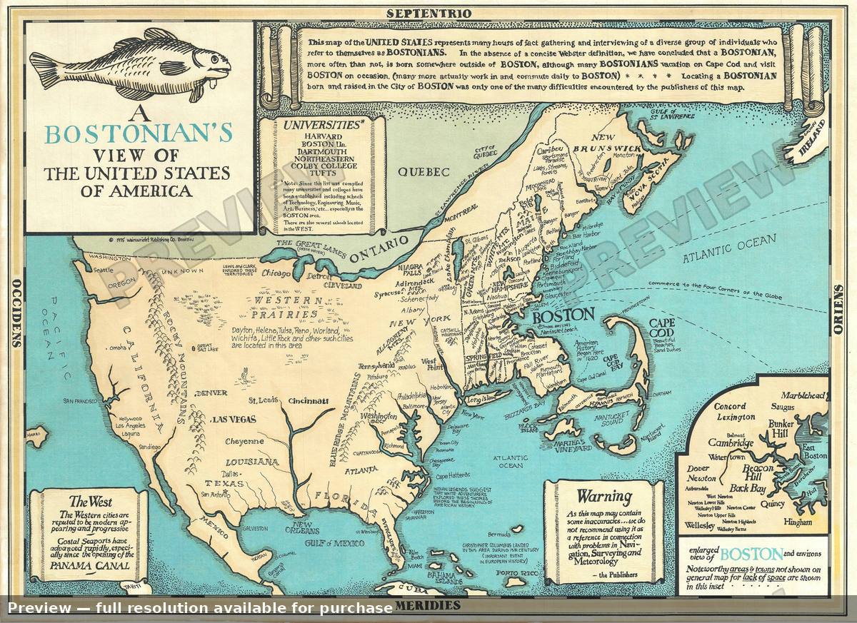 Antique map: Bostonians View, 1975