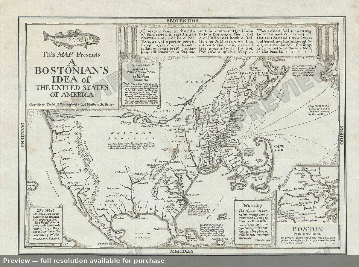 Antique map: Bostonians View 2, 1975