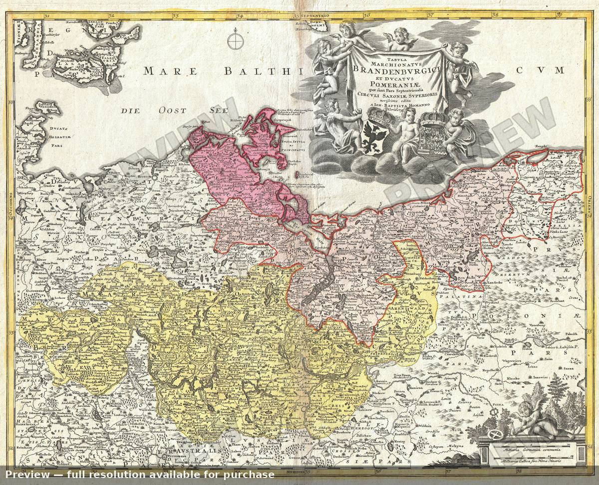Antique map: Brandenburgici, 1720