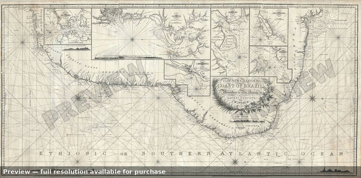 Antique map: Brazil, 1811