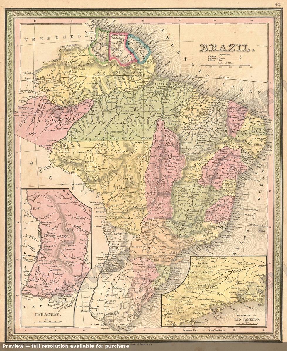 Antique map: Brazil Etc, 1850