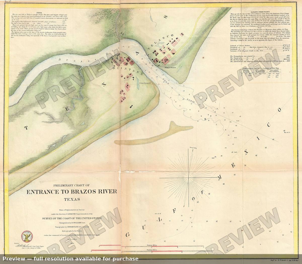 Antique map: Brazos River Texas, 1858