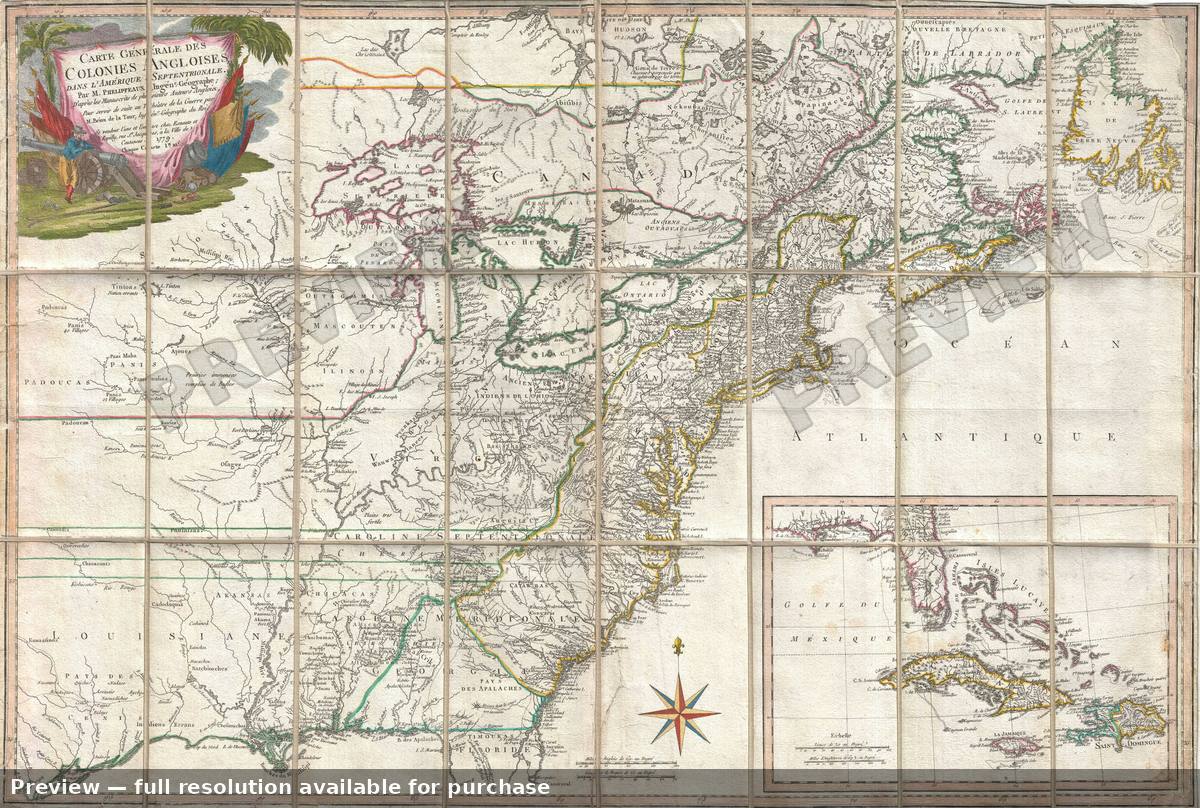 Antique map: British Colonies, 1779, 1779