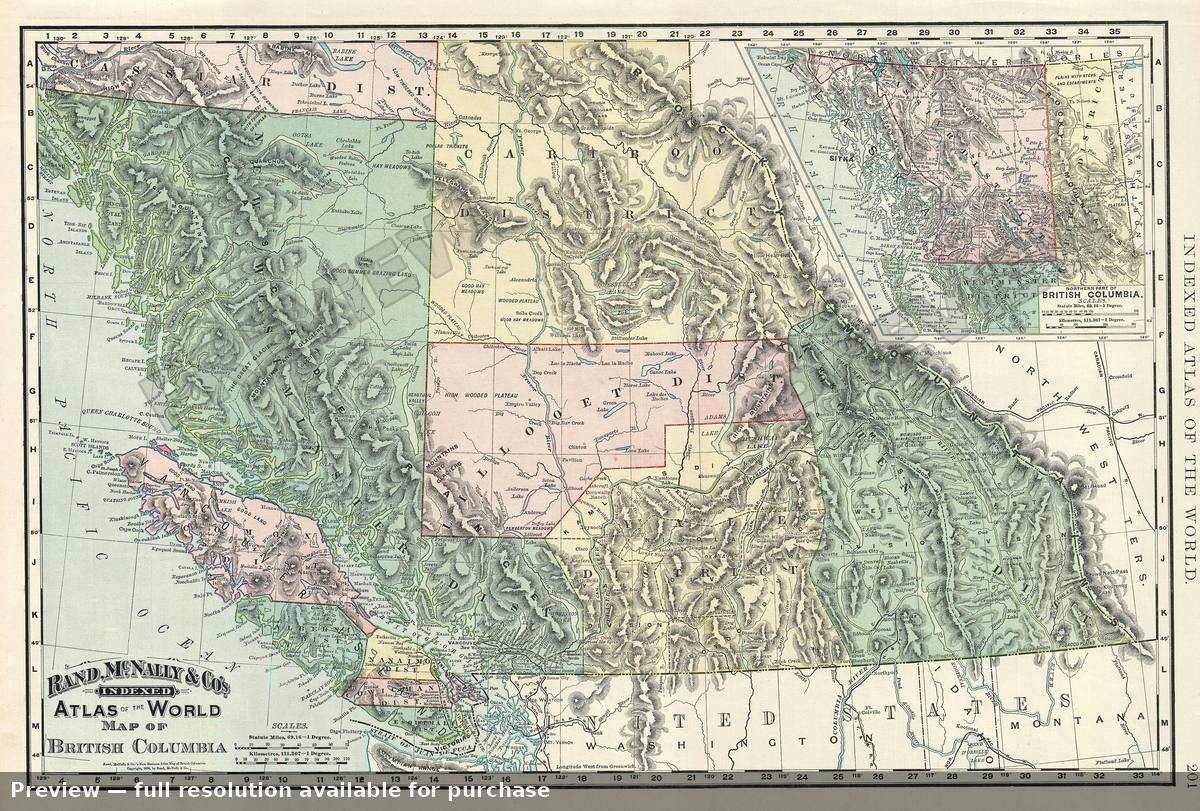 Antique map: British Columbia, 1895