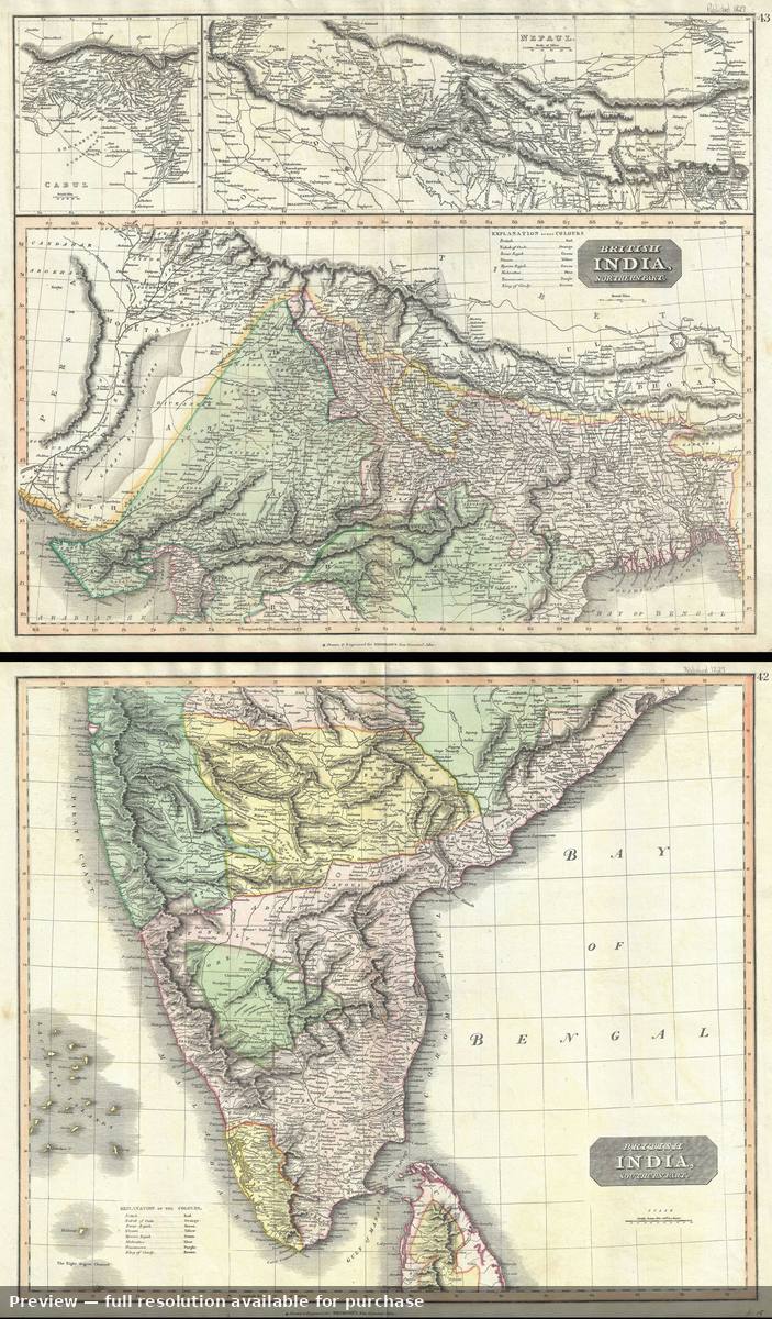 Antique map: British India, 1817, 1817