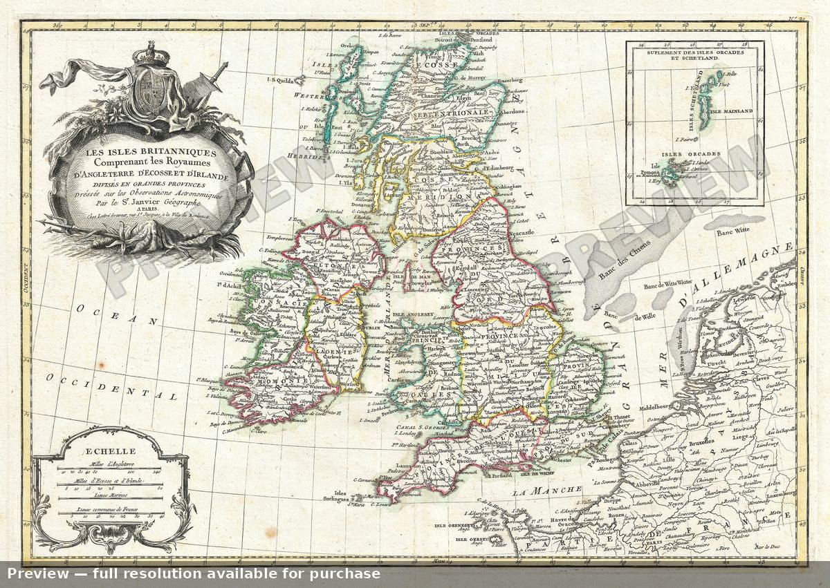 Antique map: British Isles, 1783, 1783