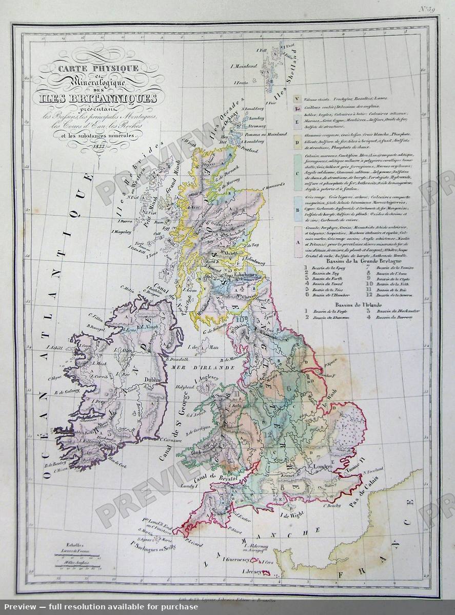 Antique map: British Isles, 1837