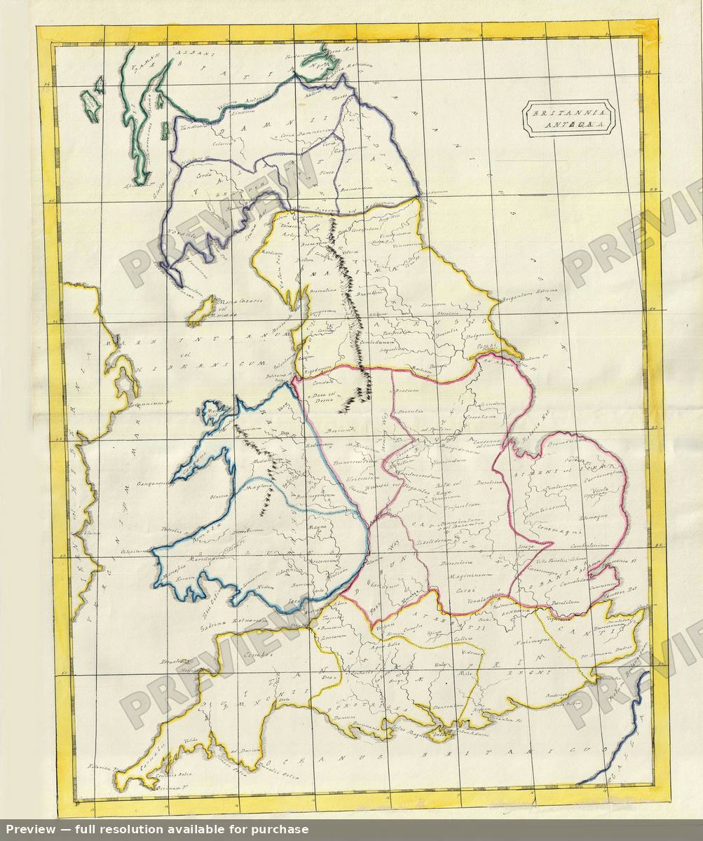Antique map: Brittania Antiqua, 1823