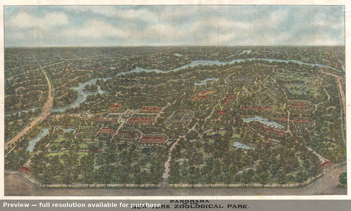 Antique map: Bronx Zoo New York City 2, 1913, 1913