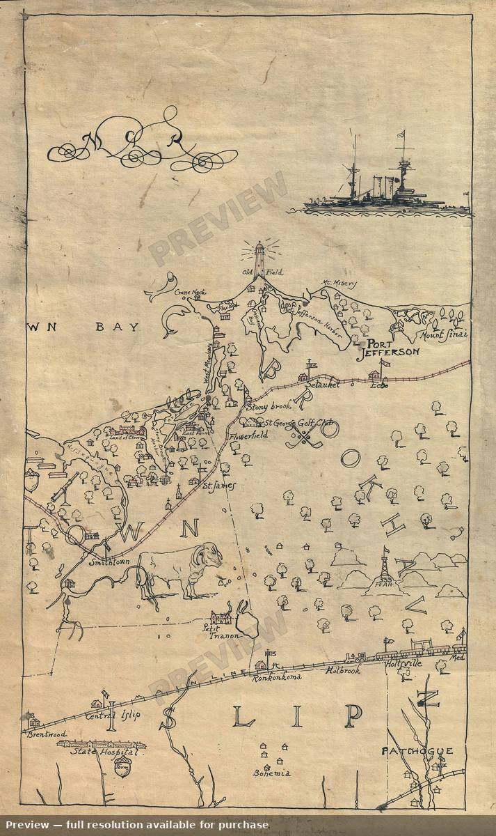 Antique map: Brookhaven