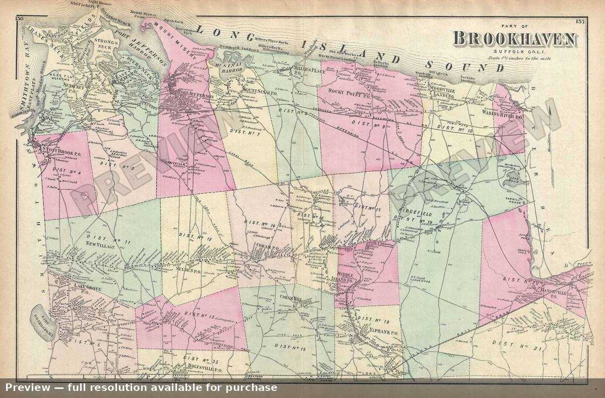 Antique map: Brookhaven N 2, 1873, 1873