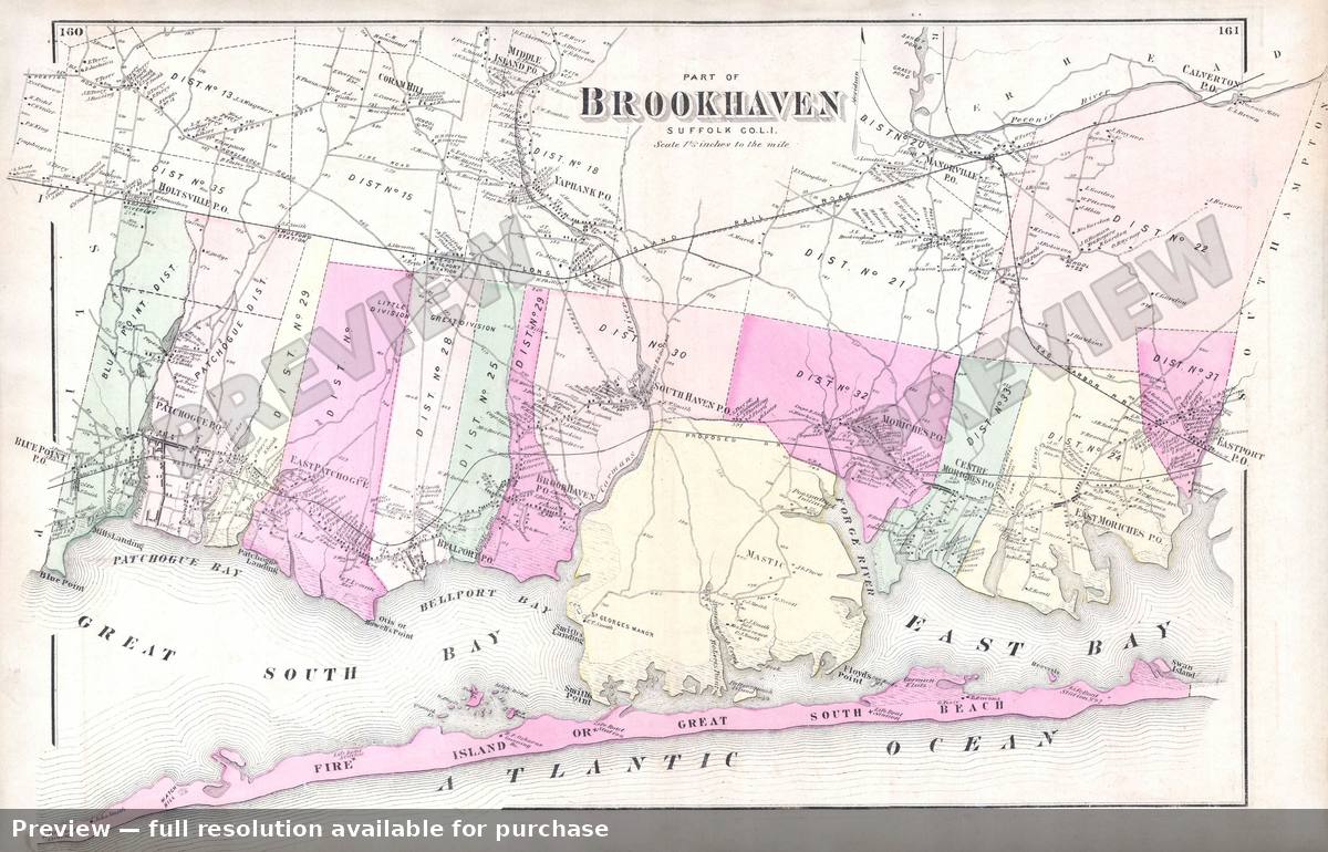 Antique map: Brookhaven S, 1873, 1873