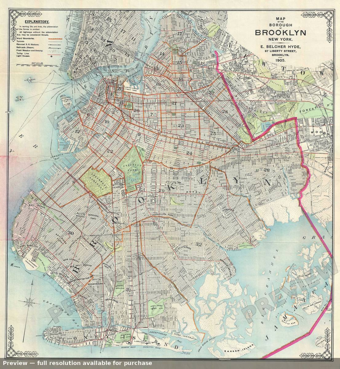 Antique map: Brooklyn, 1905, 1905