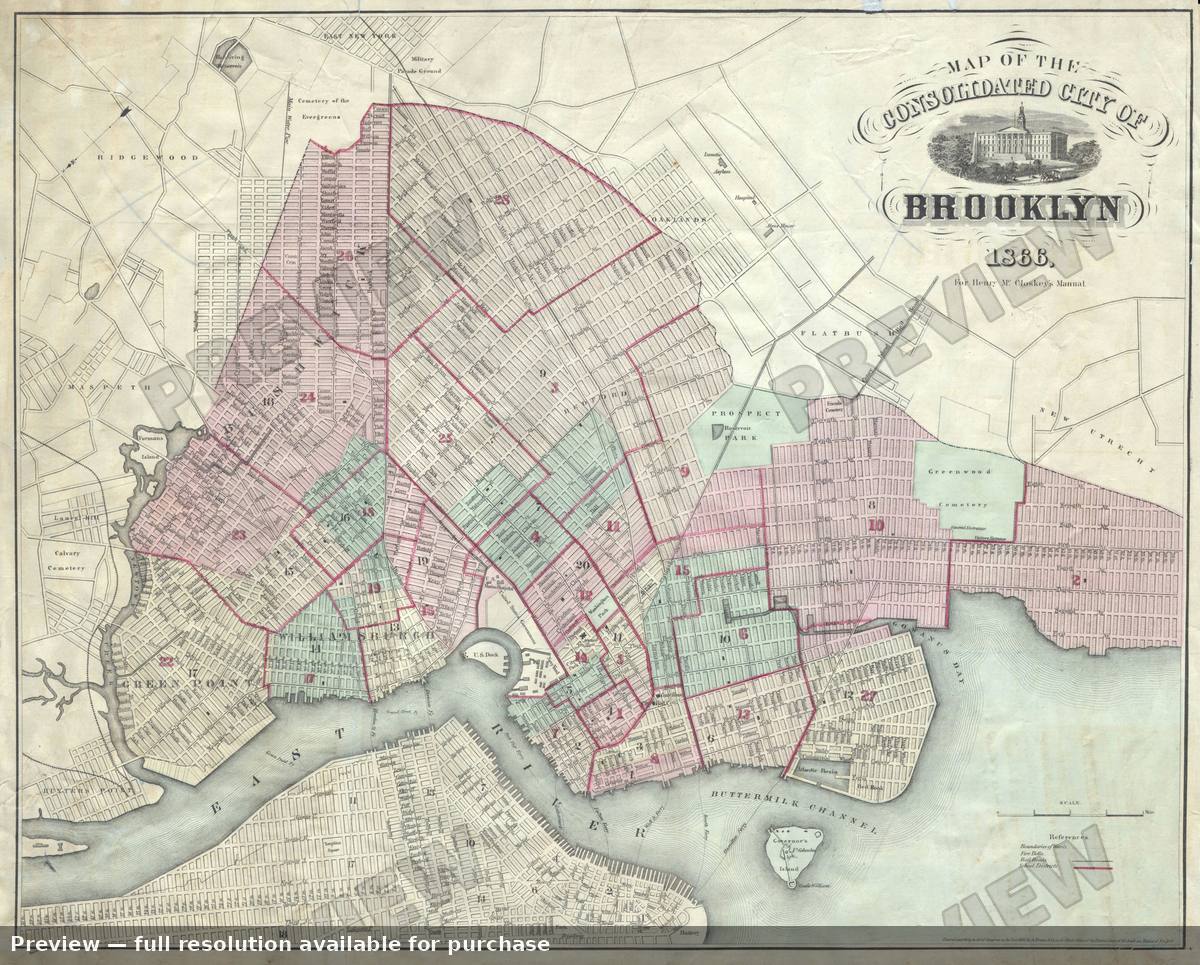 Antique map: Brooklyn, 1866, 1866