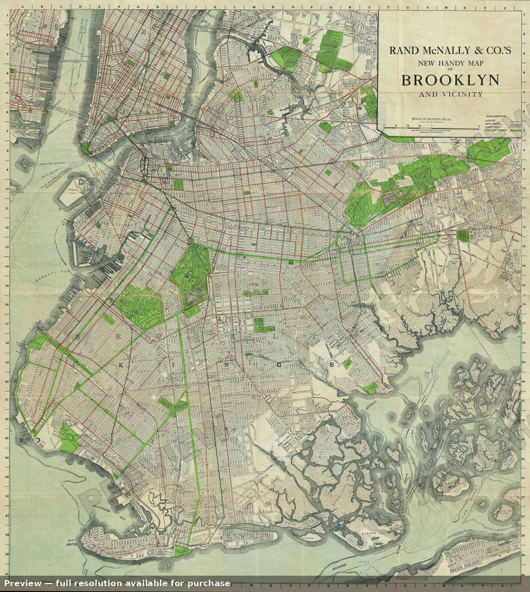 Antique map: Brooklyn, 1911