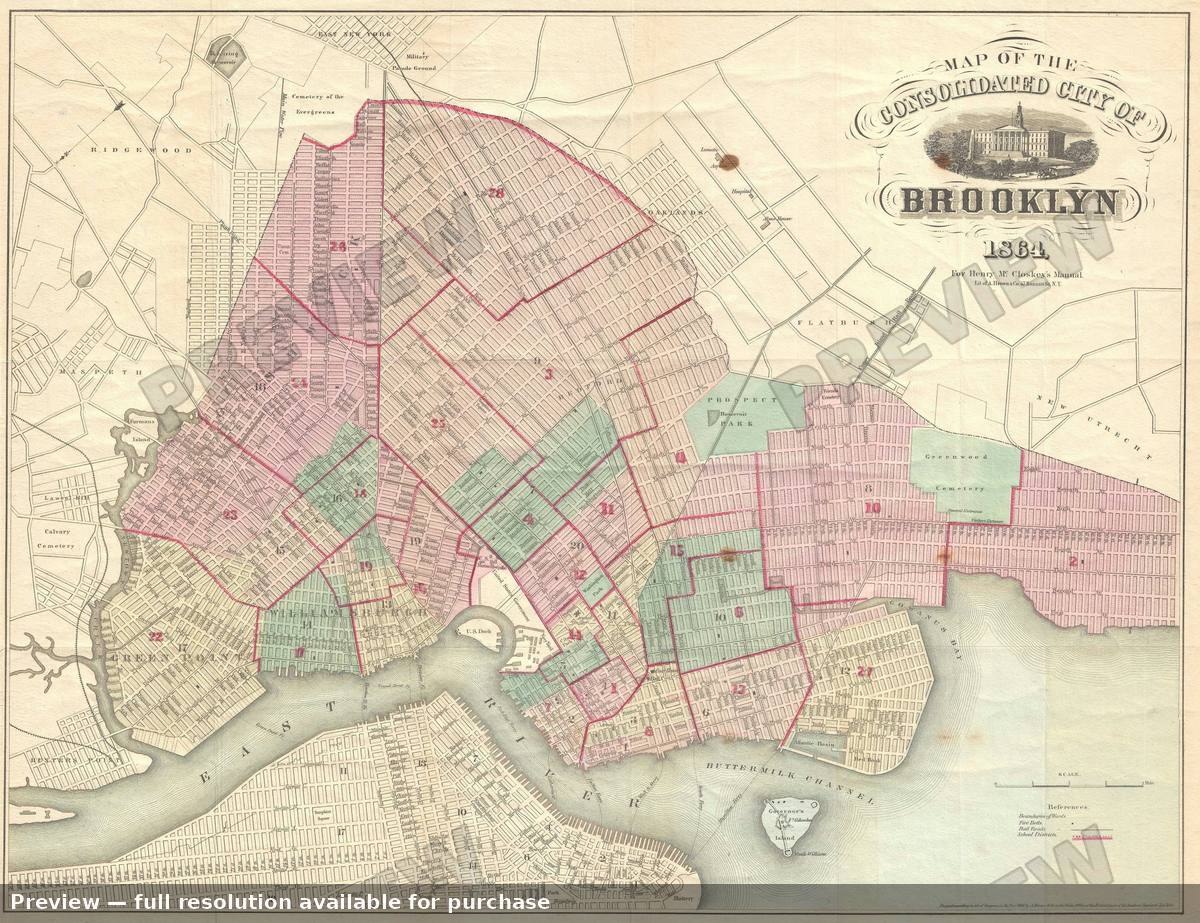 Antique map: Brooklyn 2, 1864, 1864