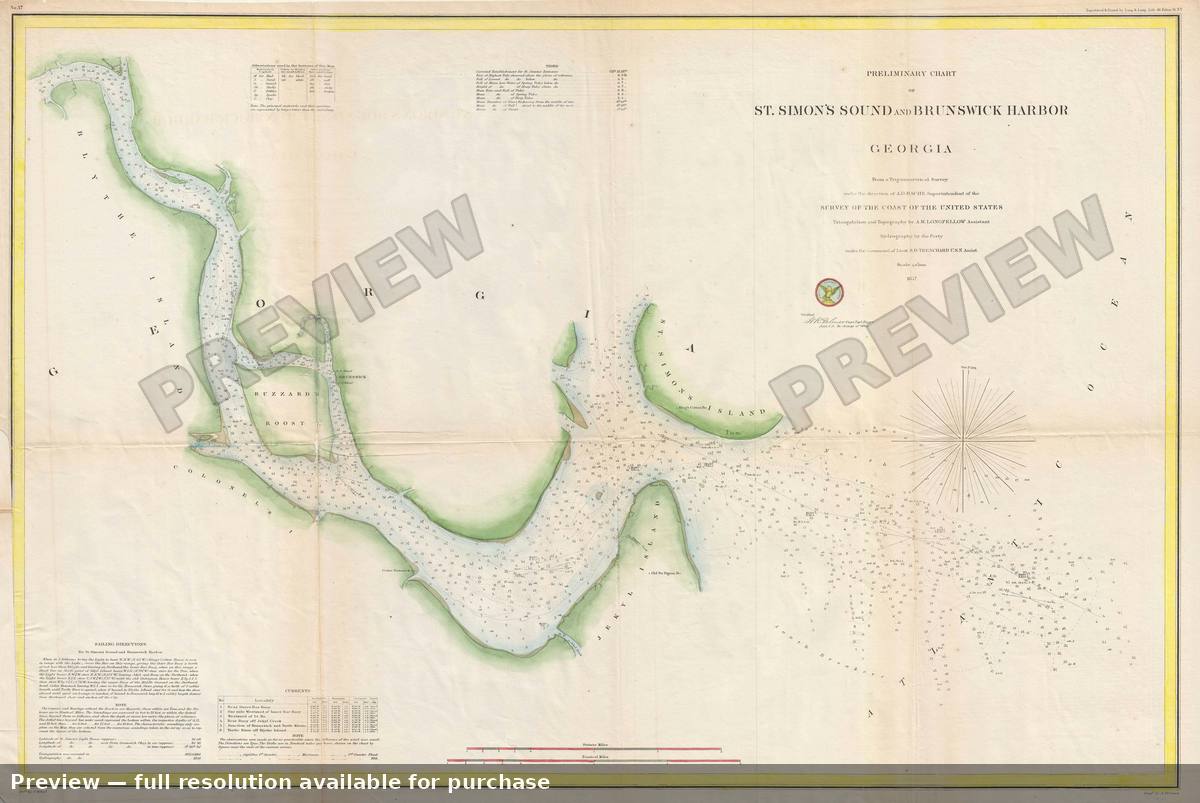Antique map: Brunswick Harbor, 1857