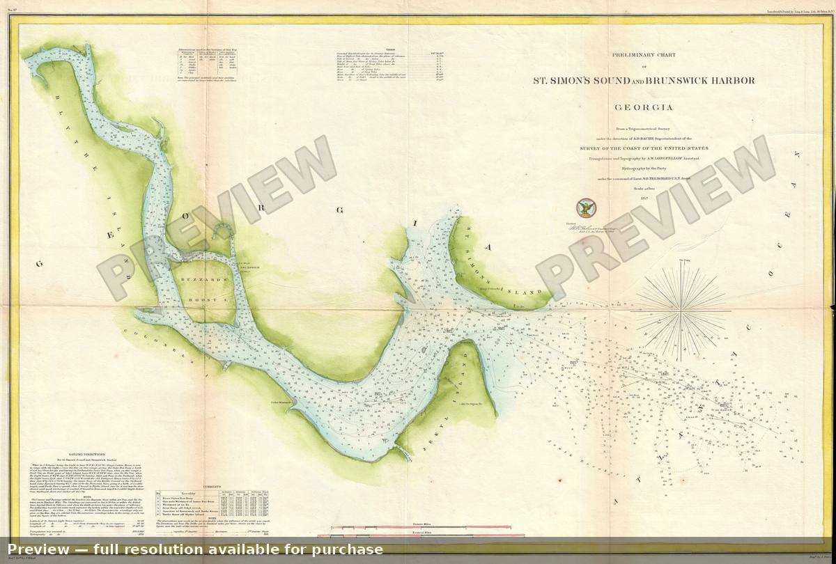 Antique map: Brunswick Harbor 2, 1857