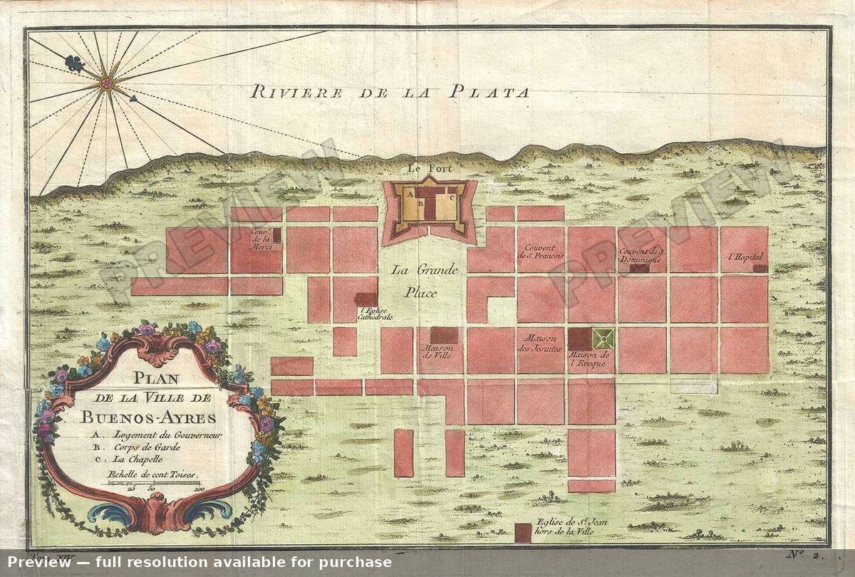 Antique map: Buenos Ayres, 1758, 1758