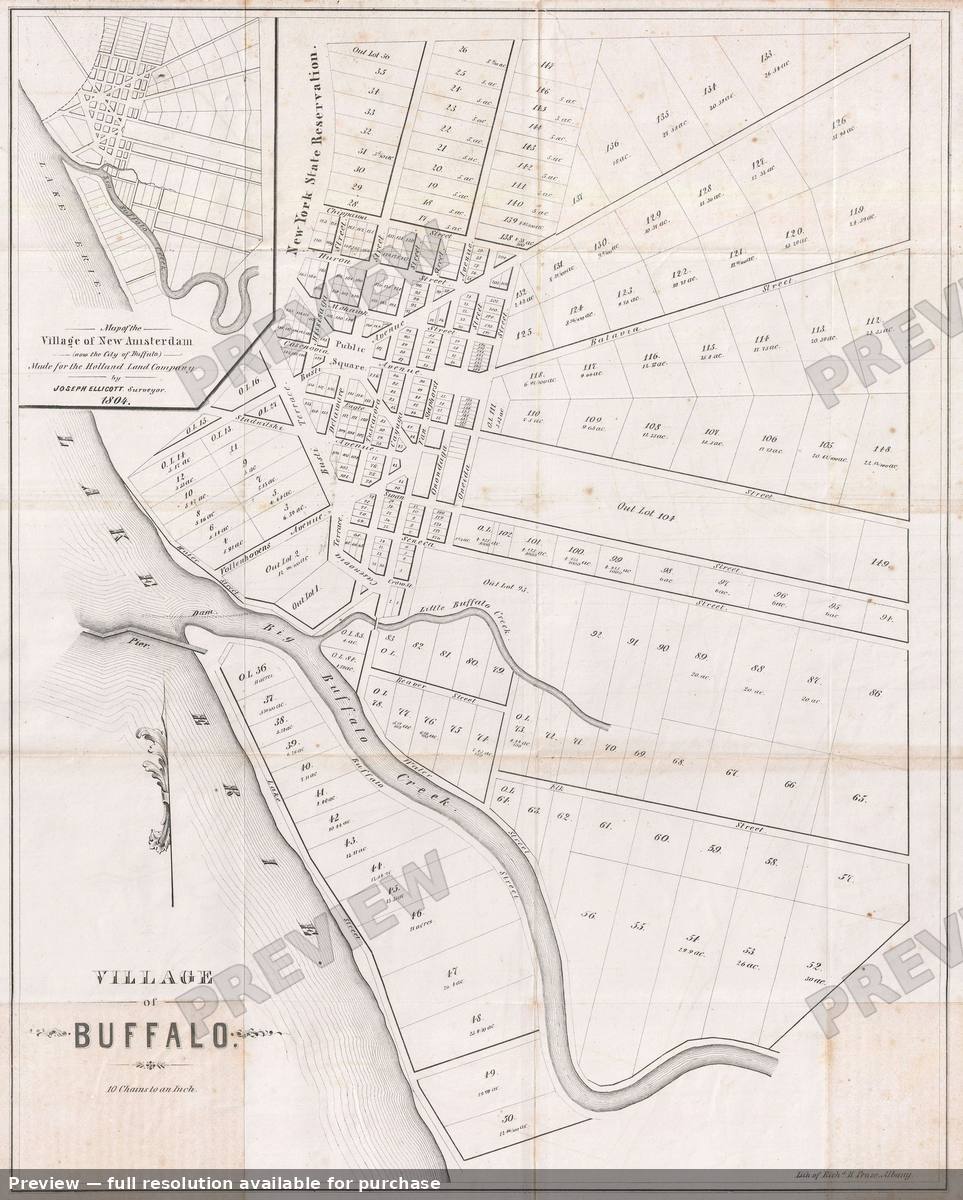 Antique map: Buffalo, 1848