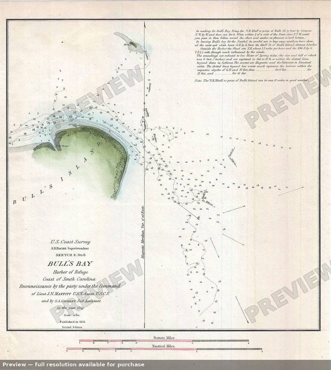 Antique map: Bullsbay, 1851